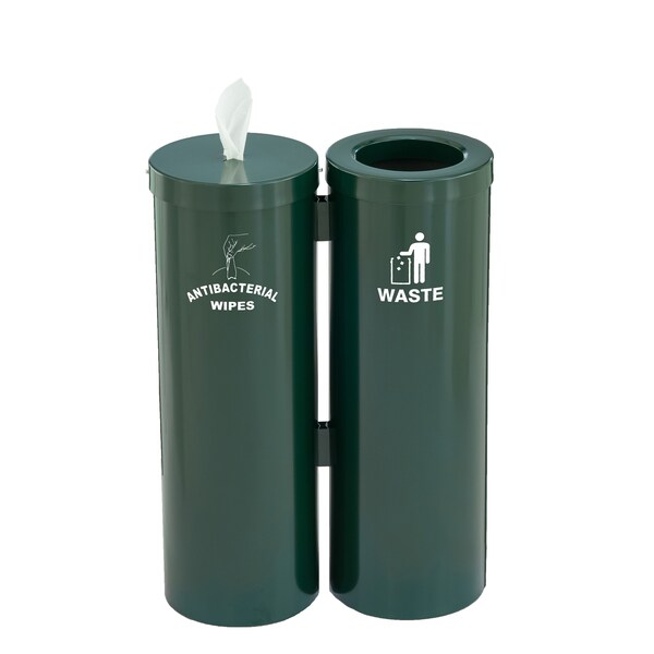 Glaro Gym Wipes Station, Dispenser/Receptacle, L - WD1030-S-HG