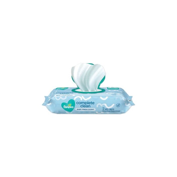 Proctgambl PAMPERS, COMPLETE CLEAN BABY WIPES, 1-PLY, BABY FRESH, 72 WIPES/PACK, 8PK - 75536