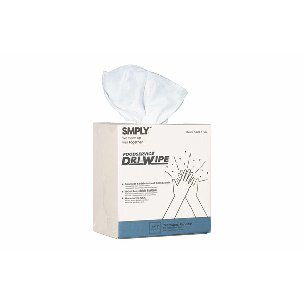 Smply Brands Foodservice Dri-Wipe by, Center-Pull Box - 176 Wipes per Box, 10PK - FS400-X176-X10