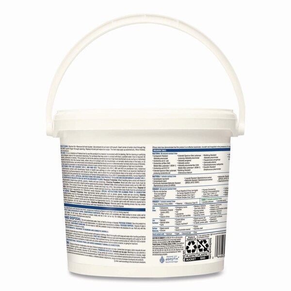 Clorox Hydrogen Peroxide Cleaner Disinfectant Wipes, 11 x 12, Unscented, White, 185/Canister, 2PK - 30826