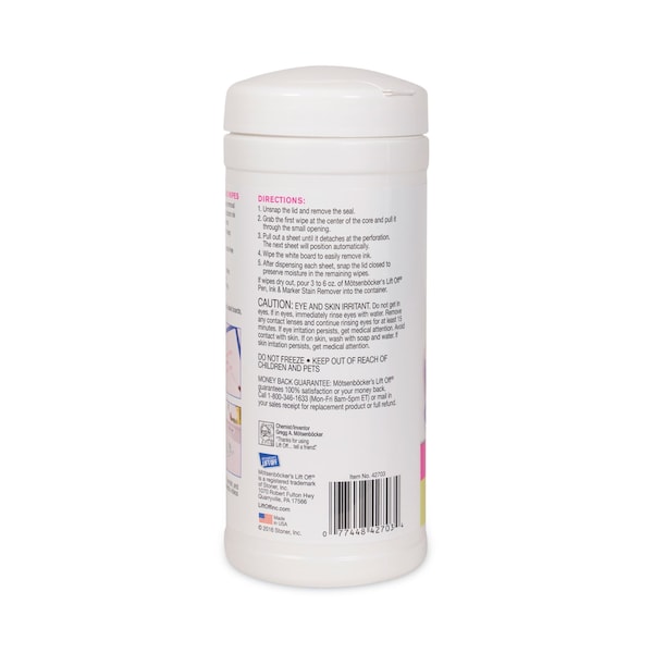 Lift-Off Dry Erase Cleaner Wipes, 7 x 12, 40/Canister - 42703