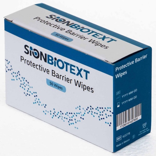 Sionbiotext Skin Barrier Wipe Isopropyl Alcohol, Water, SD Ethanol -40, VP/Dimethylaminoethyl Methacrylate , 50PK - 423779