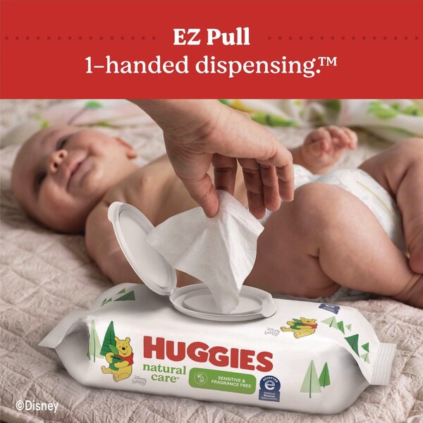 Huggies Natural Care Sensitive Baby Wipes, Unscented, White, 64 Wipes, 12PK - 51079
