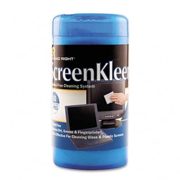 Read Right ScreenKleen Monitor Screen Wet Wipes Cloth 5-1/4 x 5-3/4 50/Tub - RE32723
