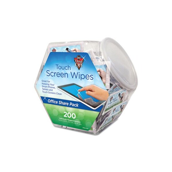 Falcon Safety Dust-Off, Touch Screen Wipes, 5 X 6, 200 Individual Foil Packets, 200PK - DMHJ