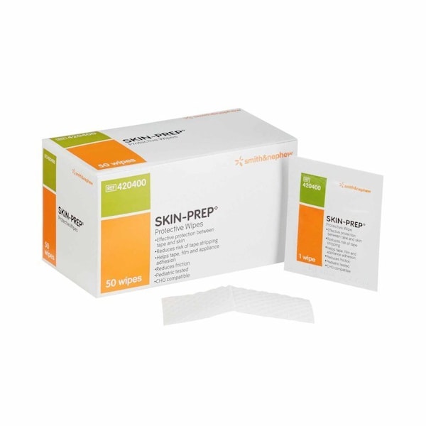 Skin-Prep Skin Barrier Wipe 75 to 100% Strength Isopropyl Alcohol Individual Packet Sterile, 50PK - 420400