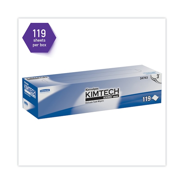 Kimtech Kimwipes Delicate Task Wipers, 3-Ply, 11 4/5 x 11 4/5, 119/Box, PK15 - KCC 34743