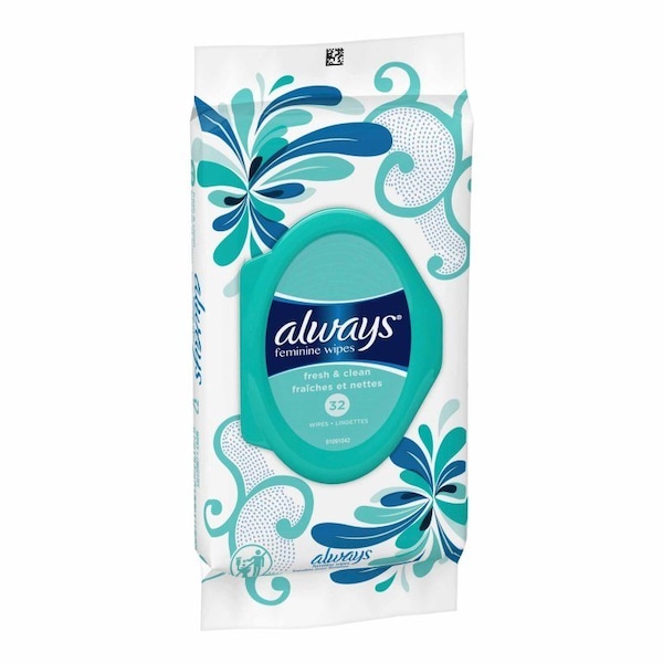 Always Refresh Feminine Hygiene Wipe Soft Pack Fresh Scent, 5-3/5 X 7-2/5 Inch, 32PK - 03700095899
