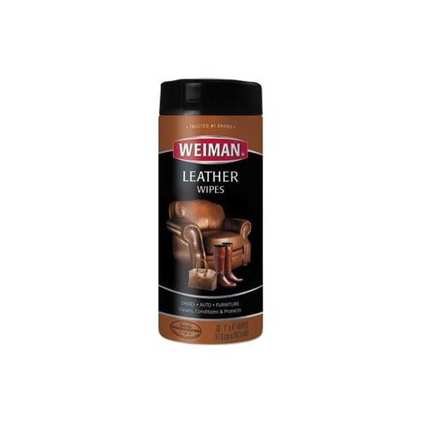 Weiman Leather Wipes, 7 X 8, 30/canister, 4 Canisters/carton, PK4 - 91CT