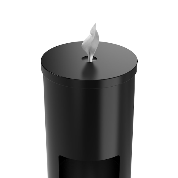 Gritt Commercial Black Stainless Steel Gym Wet Wipe Dispenser, Floor-Stand Dispenser Station with 7 Gallon Trash Can - GRI509-BLK-NR