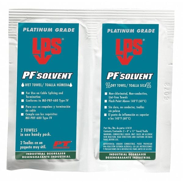 Lps Solvent and Degreaser Wipes, Wet/Dry - 61410