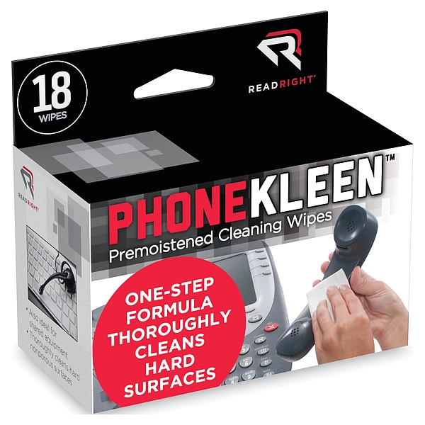 Read Right Disinfecting Phone Wipes, 5 x 5", 18 Pack - REARR1203