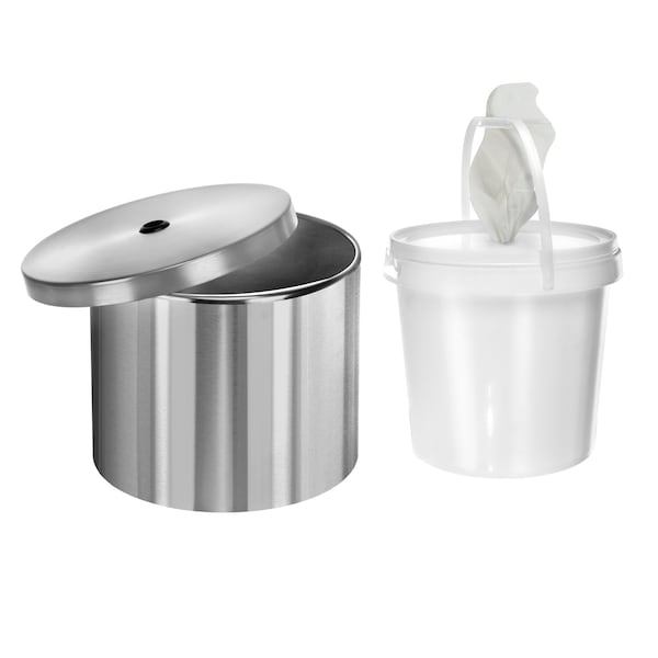 Gritt Commercial Stainless Steel Gym Wipe Dispenser, Wall Mount Wet Wipe Dispenser - GRI510-W-NR