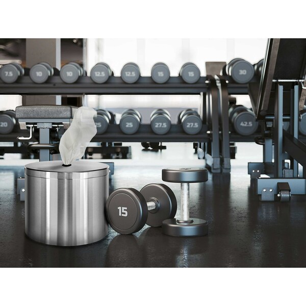 Gritt Commercial Stainless Steel Gym Wipe Dispenser, Wall Mount Wet Wipe Dispenser - GRI510-W-NR