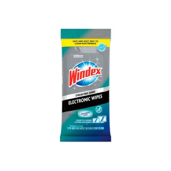 Sc Johnson Windex Electronics Cleaner, 25 Wipes, 12 Packs Per Carton - 319248