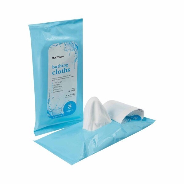 Mckesson Rinse-Free Bath Wipe Soft Pack Scented, 8 X 8 Inch, 44PK - 16-7900