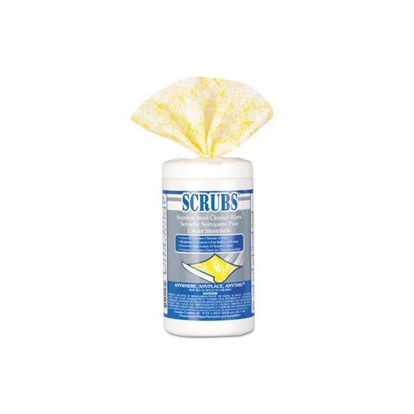 Itw Professional SCRUBS, STAINLESS STEEL CLEANER TOWELS, 30/CANISTER, 6 CANISTERS/CARTON, PK6 - 91930CT