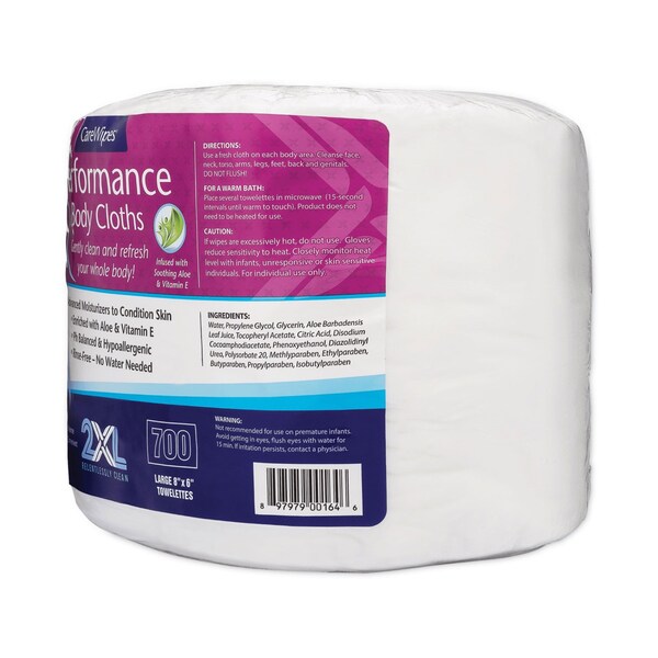 2Xl Performance Body Cloths, 1-Ply, 6 x 8, Unscented, White, 1400PK - 2XL436