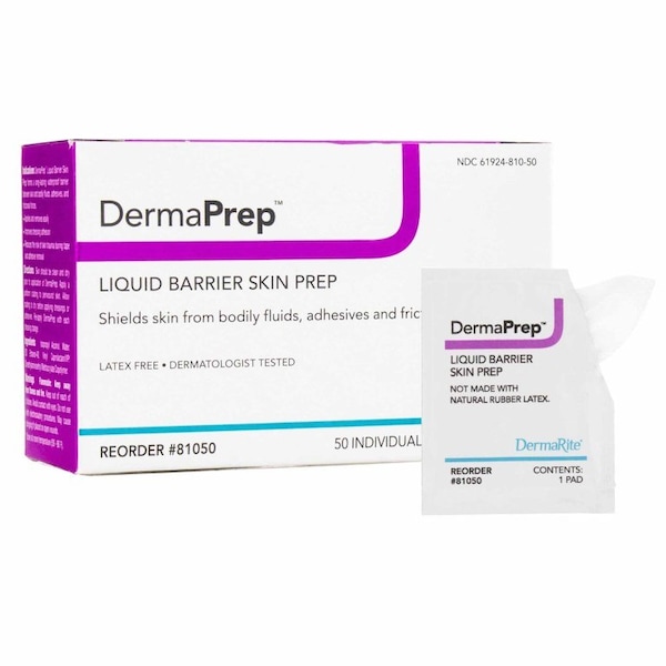 Dermaprep Skin Barrier Wipe 60% Strength Isopropyl Alcohol Individual Packet NonSterile, 1000PK - 81050