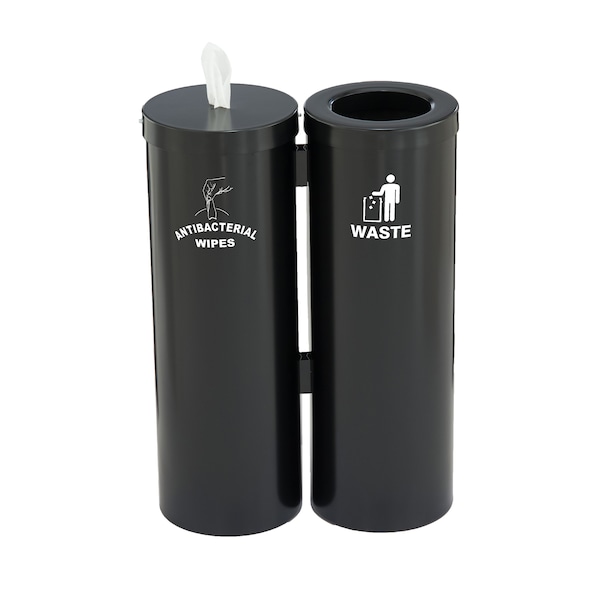 Glaro Gym Wipes Station, Dispenser/Receptacle, L - WD1030-S-BK