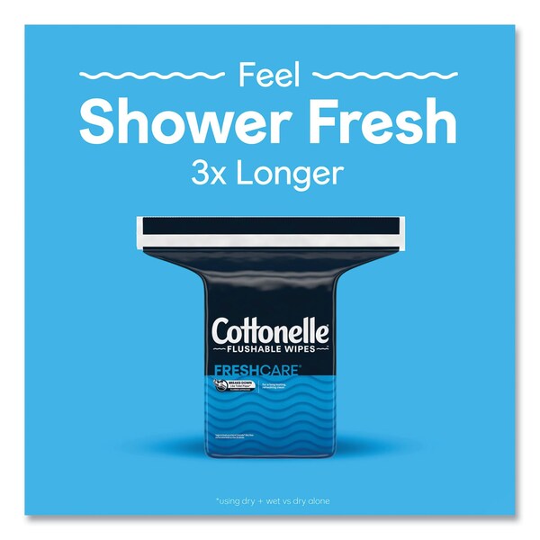 Cottonelle Flushable Wet Wipes, Zip Pack Refill, White, 5 x 7.25, 252PK - 43541