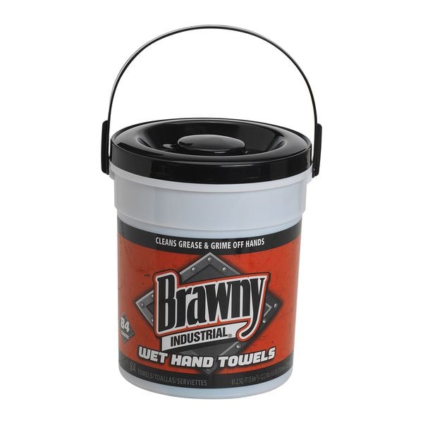 Georgia-Pacific Wet Hand Towel, Brawny, 84 Wipes/Bucket, 12 13/64 in L x 8 39/64 in W Wipe, Fresh Fragrance, 6 Pack - 21501
