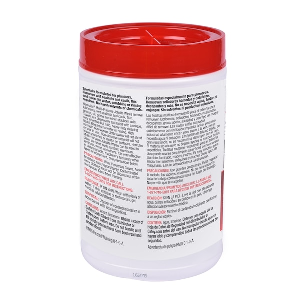 Oatey Hercules 12 in. x 10 in. Multi-Purpose Jobsite Wipes, Dispenser Tub of 70 Towels - 45333