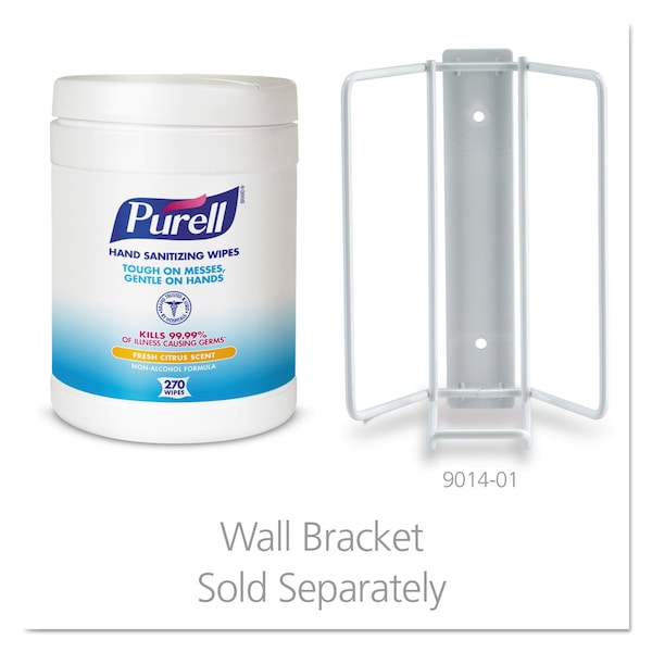 Purell Sanitizing Hand Wipes, 6 x 6 3/4, White, 270/Canister, PK6 - 9113-06