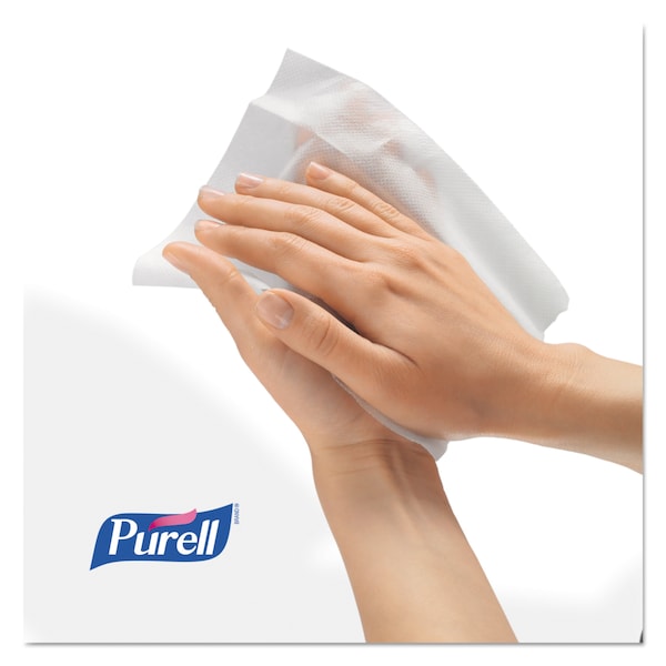 Purell Sanitizing Hand Wipes, 6 x 6 3/4, White, 270/Canister, PK6 - 9113-06
