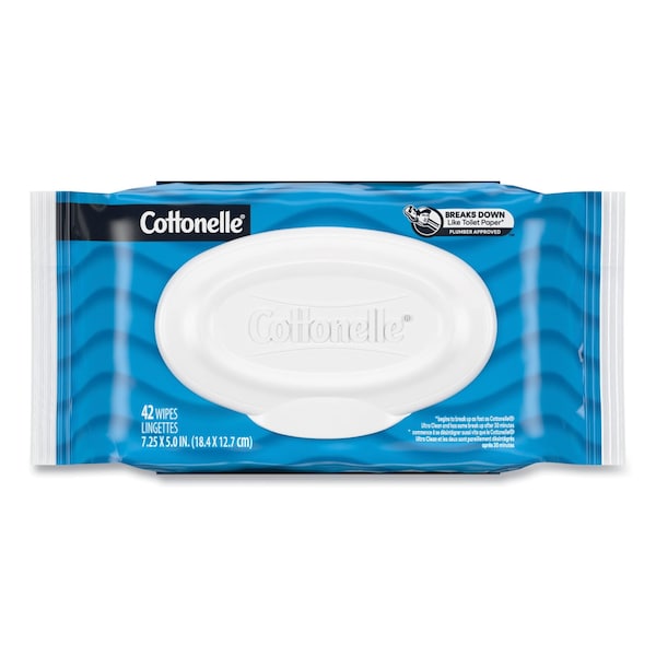 Cottonelle Fresh Care Flushable Cleansing Cloths, White, 3.73 x 5.5, PK8 - 35970