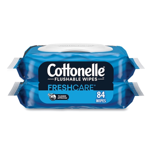 Cottonelle Fresh Care Flushable Cleansing Cloths, White, 3.73 x 5.5, PK8 - 35970