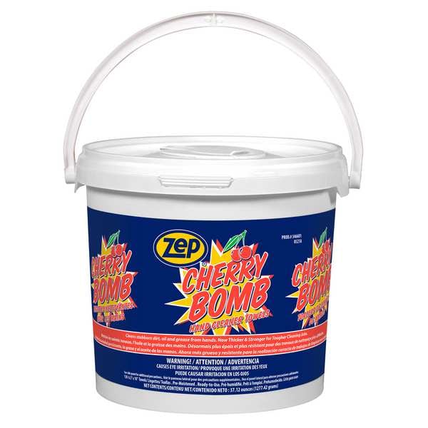 Zep Hand Cleaning Towels, 130 Wipes per Container, Bucket, 10 in x 12 in, Cherry - 346601