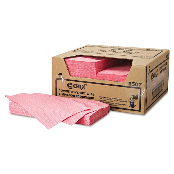 Chix Wet Wipes, 11-1/2" x 24", White/Pink, PK200 - 8507