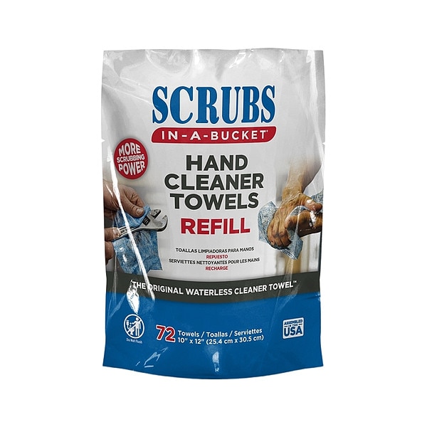 Scrubs SCRUBS Hand Cleaning Towels Refill, 72 Wipes per Container, Packet, Aloe, Citrus, 10 in x 12 in - 42270