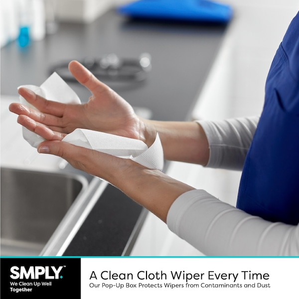 Smply Brands T100 Dri-Wipe by, Pop-Up Box Interfold - 200 Wipes per Box, 24PK - TT100-X200-X24