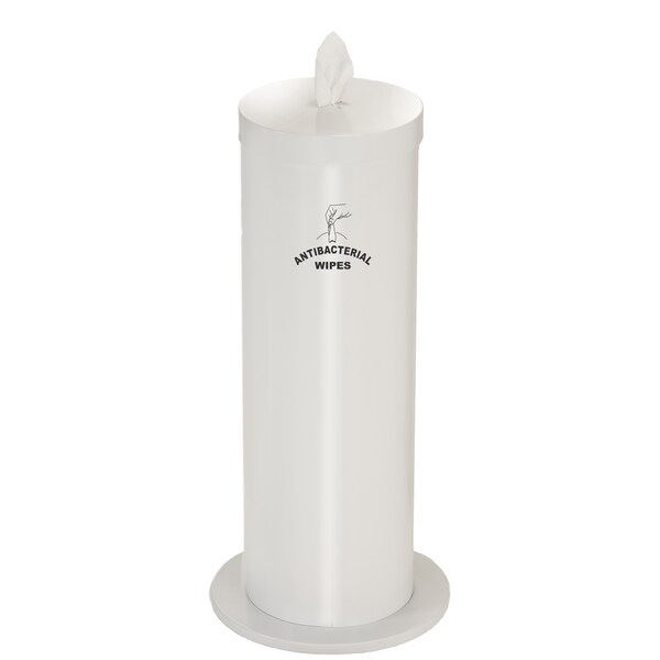 Glaro Gym Wipe Dispenser/Storage, Logo, White - F1027-S-WH