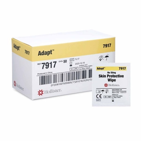 Adapt No Sting Skin Barrier Wipe 42%, 58% Strength Water, PVP, Butylene Glycol Individual Packet NonSterile, 50PK - 7917