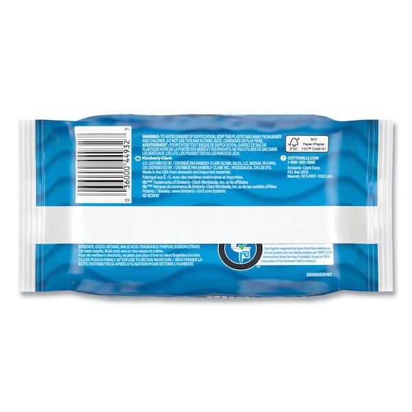 Cottonelle Fresh Care Flushable Cleansing Cloths, White, 3.75 x 5.5, 42/Pack, PK8 - KCC 36734CT