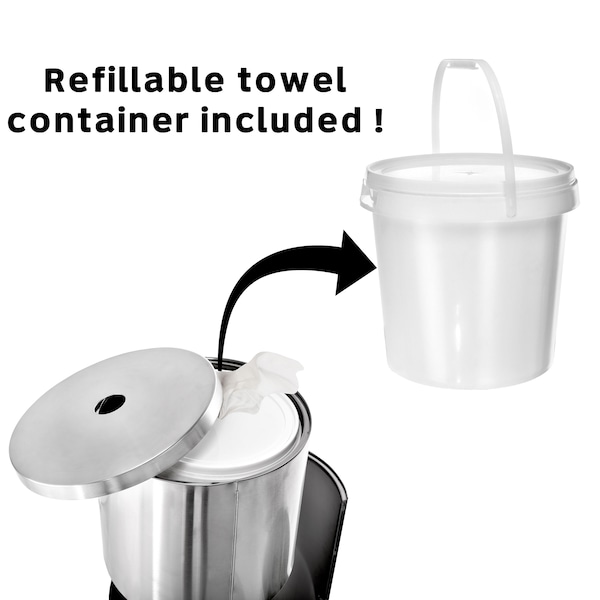 Alpine Industries SS Gym Disinfecting Wipes Dispenser, 7 Gal. Built-in Trash Can - 4777