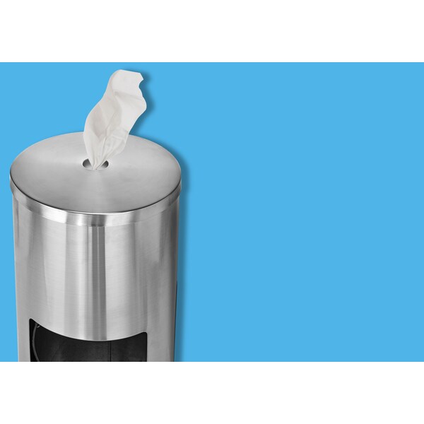 Alpine Industries SS Gym Disinfecting Wipes Dispenser, 7 Gal. Built-in Trash Can - 4777