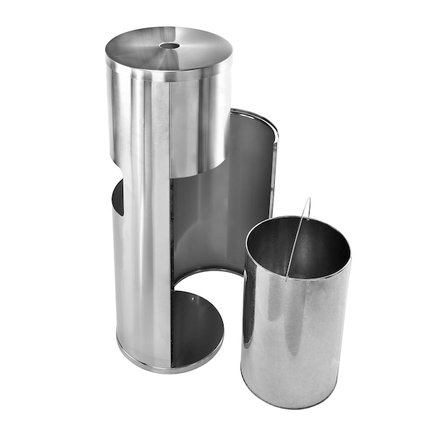 Alpine Industries SS Gym Disinfecting Wipes Dispenser, 7 Gal. Built-in Trash Can - 4777