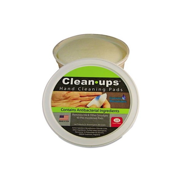 Lee Products Co LEE, Clean-Ups Hand Cleaning Pads, Cloth, 3in Dia, 60/tub - 10145