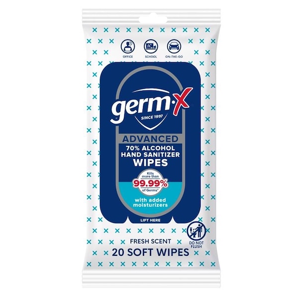 Germ-X Fresh Scent Wipes Hand Sanitizing Wipes, 20PK - 1000053947