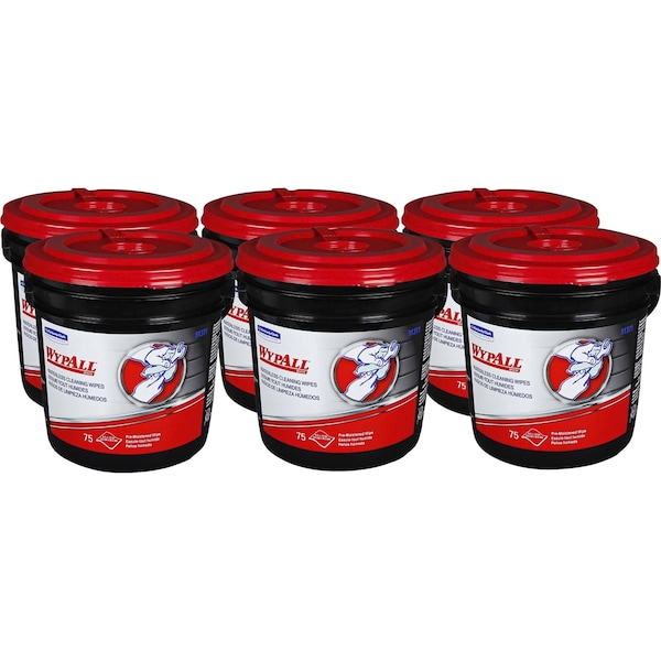 Wypall Wypall Waterless Industrial Cleaning Wipes (91371), Heavy Duty Moist Wipers, 75 Sheets / Conta iner - 91371