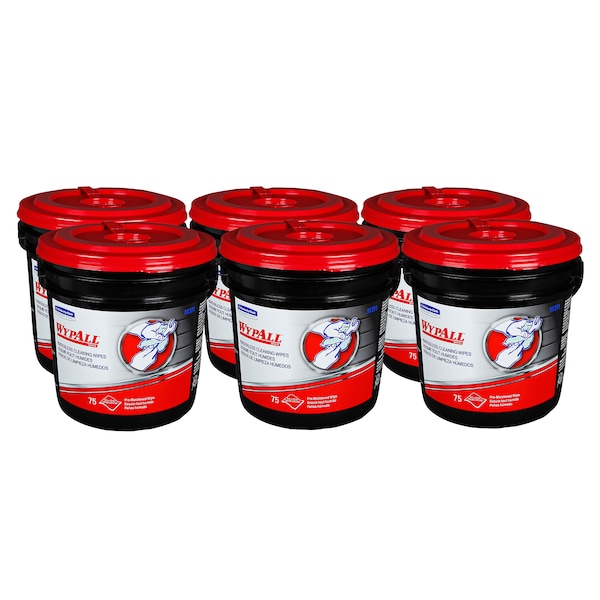Wypall Wypall Waterless Industrial Cleaning Wipes (91371), Heavy Duty Moist Wipers, 75 Sheets / Conta iner - 91371