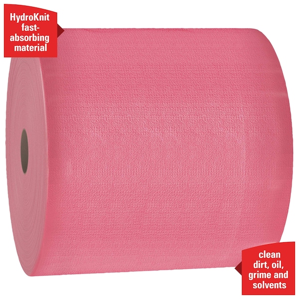 Kimberly-Clark Professional WypAll PowerClean X80 Heavy Duty Cloths (41055), Jumbo Roll, Extended Use Towels, Red - 41055