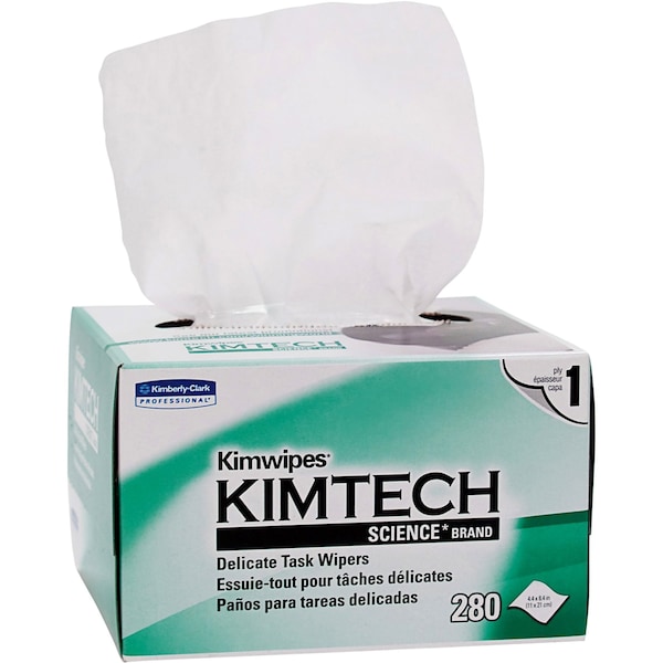 Kimberly-Clark Professional Kimwipes Delicate Task Kimtech Science Wipers 34155 White 1-Ply 60 Pop-Up Box 286 - 34155