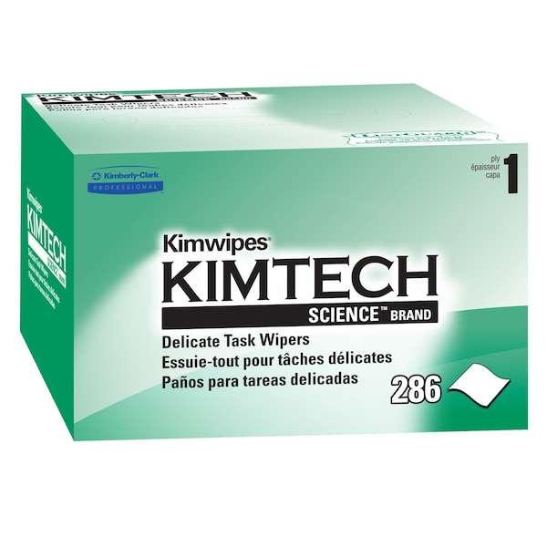 Kimberly-Clark Professional Kimwipes Delicate Task Kimtech Science Wipers 34155 White 1-Ply 60 Pop-Up Box 286 - 34155