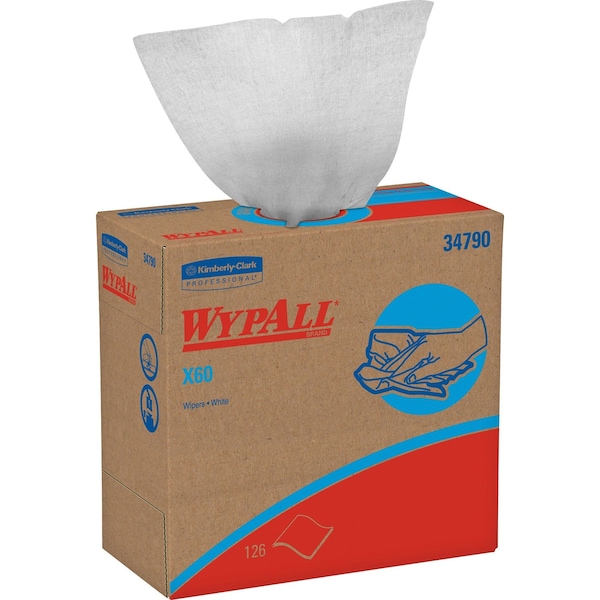 Kimberly-Clark Professional Wypall GeneralClean X60 Multi-Task Cleaning Cloths, 34790, Pop-Up Box, White - 34790