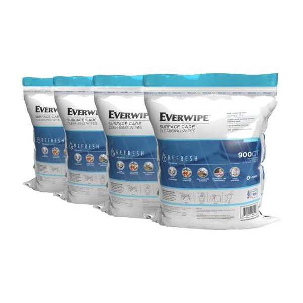 Tork Cleaning Wipes, White, 8 in x 6 in, Lemon 900 Count, 4 Pack - 192830